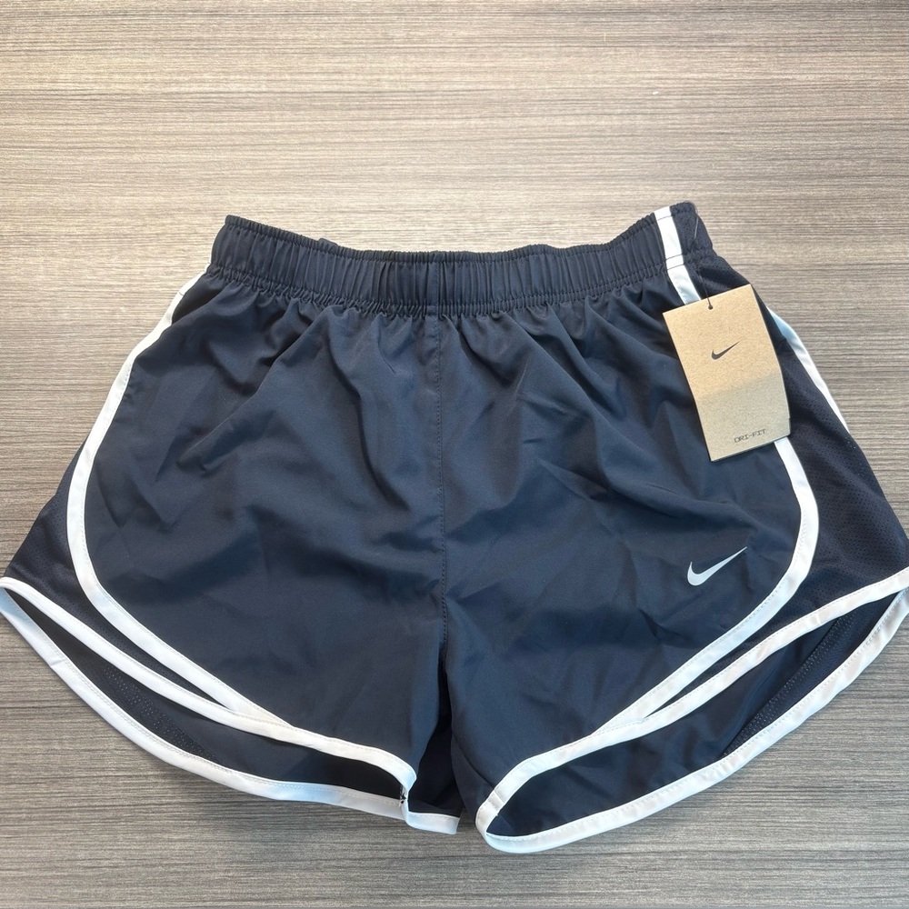 NEW NWT Nike Dri Fit Brief Lined Women Tempo Running Shorts Size Small Navy